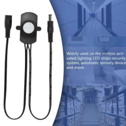 Mini PIR infrarød bevægelsessensor til LED-strimmel - sort, 6-24V, 5A