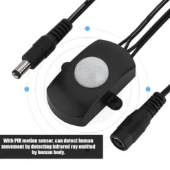 Mini PIR infrarød bevægelsessensor til LED-strimmel - sort, 6-24V, 5A