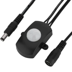 Mini PIR infrarød bevægelsessensor til LED-strimmel - sort, 6-24V, 5A