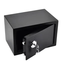 Mini Safe, Nøglebetjent Lås, Vægmonteret Design,sort