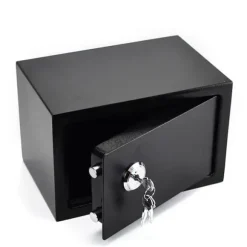 Mini Safe, Nøglebetjent Lås, Vægmonteret Design,sort
