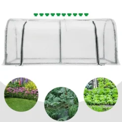 Minidrivhus - Altan-/Tomatdrivhus - 120×60×50 cm - Rullevinduer - Til altan og have - Hvid