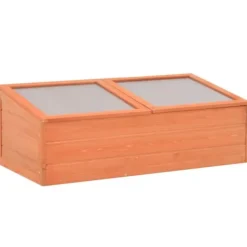 Minidrivhus i træ med hængslet låg - Beskyt dine planter | Størrelse: 100x50x34 cm