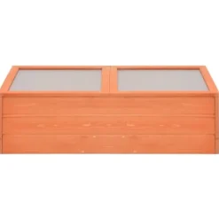 Minidrivhus i træ med hængslet låg - Beskyt dine planter | Størrelse: 100x50x34 cm