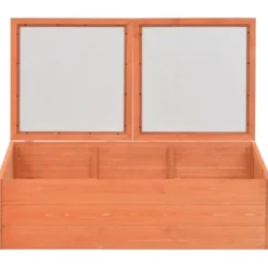 Minidrivhus i træ med hængslet låg - Beskyt dine planter | Størrelse: 100x50x34 cm