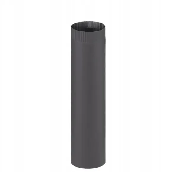 120mm Sort Varmebestandig Ovnsrør, 50cm - Ideel til Brændeovne, Nem Installation