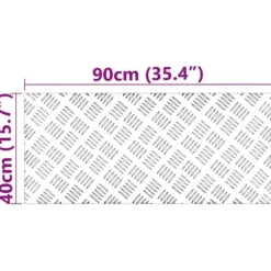 Moderne Aluminium Checker Plader - Skridsikre Trin | Størrelse: 90x40 cm | Farve: Sølv