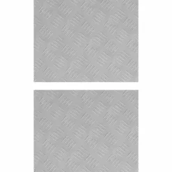 Moderne Aluminium Checker Plader 2 stk - Skridsikre Trappetrin | Størrelse: 50x40 cm | Farve: Sølv