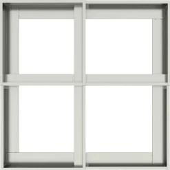 Moderne blomsterkrukke i galvaniseret stål - Rektangulær | Størrelse: 80x80x48 cm | Farve: Sølv