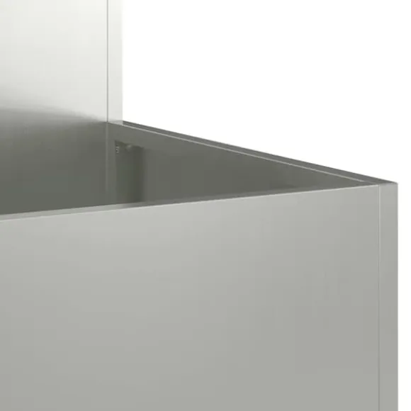 Moderne blomsterkrukke i galvaniseret stål - Rektangulær | Størrelse: 80x80x48 cm | Farve: Sølv