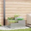 Moderne Blomsterkrukke i Galvaniseret Stål - Rektangulær | Størrelse: 100x100x48 cm | Farve: Sølv