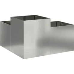 Moderne Blomsterkrukke i Galvaniseret Stål - Rektangulær | Størrelse: 100x100x48 cm | Farve: Sølv