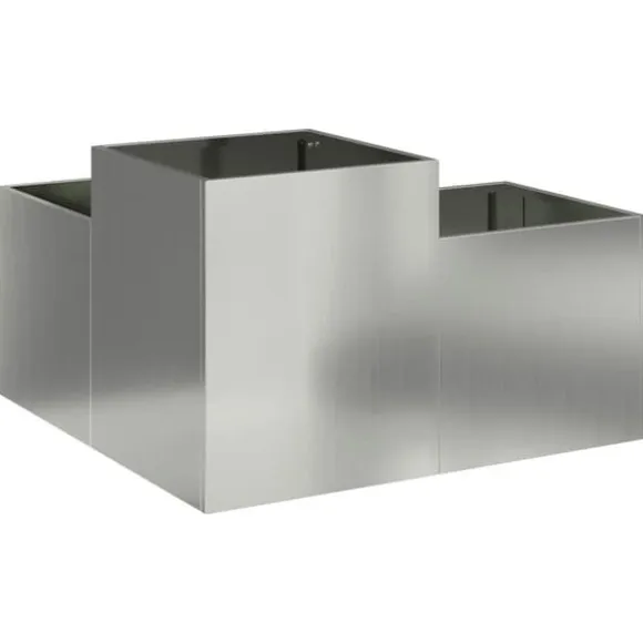 Moderne Blomsterkrukke i Galvaniseret Stål - Rektangulær | Størrelse: 100x100x48 cm | Farve: Sølv