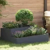 Moderne blomsterkrukke i stål - UV-resistent og holdbar | Størrelse: 100x100x50 cm | Farve: Antracit