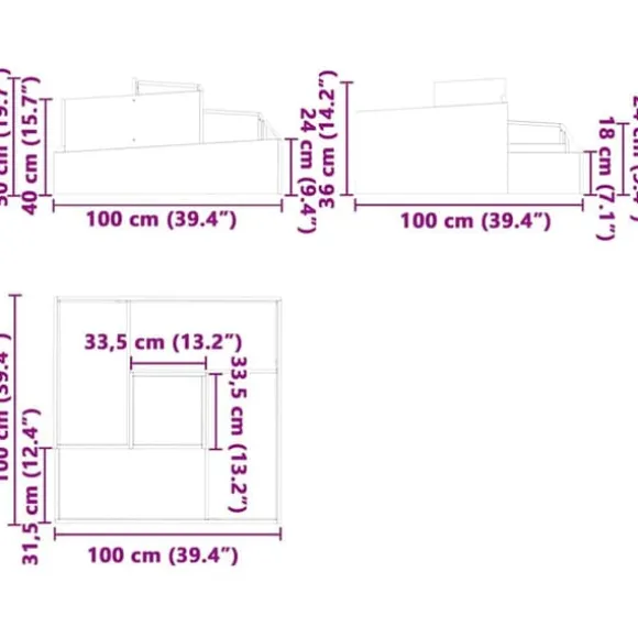 Moderne blomsterkrukke i stål - UV-resistent og holdbar | Størrelse: 100x100x50 cm | Farve: Antracit