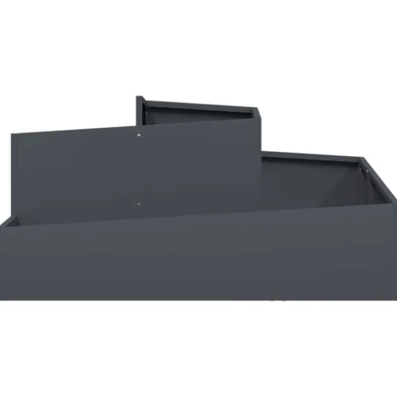 Moderne blomsterkrukke i stål - UV-resistent og holdbar | Størrelse: 100x100x50 cm | Farve: Antracit