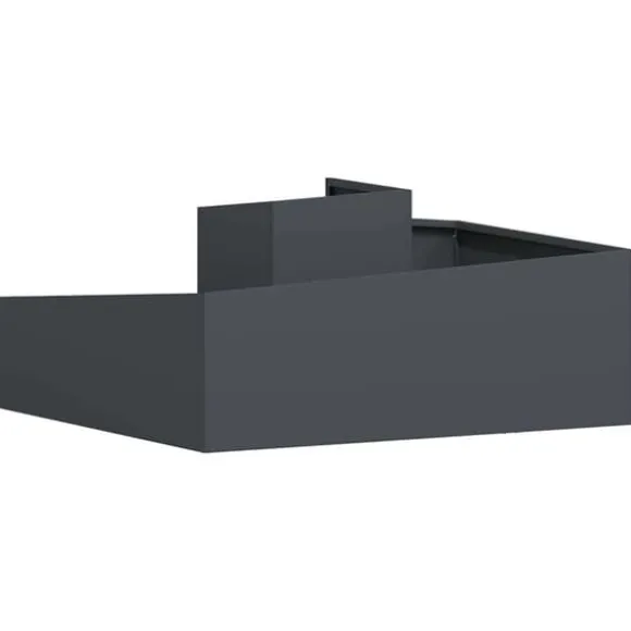 Moderne blomsterkrukke i stål - UV-resistent og holdbar | Størrelse: 100x100x50 cm | Farve: Antracit