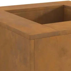 Moderne bålsted i forvitret stål - Rektangulært ildsted | Størrelse: 60x60x30 cm