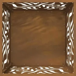 Moderne bålsted i forvitret stål - Firkantet design | Størrelse: 40x40x40 cm | Farve: Brun