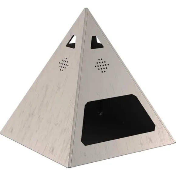 Moderne bålsted i stål - Pyramideformet design | Størrelse: 50x50x51 cm | Farve: Brun