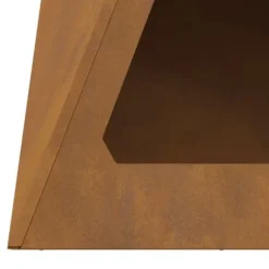 Moderne bålsted i stål - Pyramideformet design | Størrelse: 50x50x51 cm | Farve: Brun