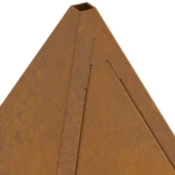 Moderne bålsted i stål - Pyramideformet design | Størrelse: 50x50x51 cm | Farve: Brun