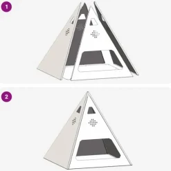 Moderne bålsted i stål - Pyramideformet design | Størrelse: 50x50x51 cm | Farve: Brun