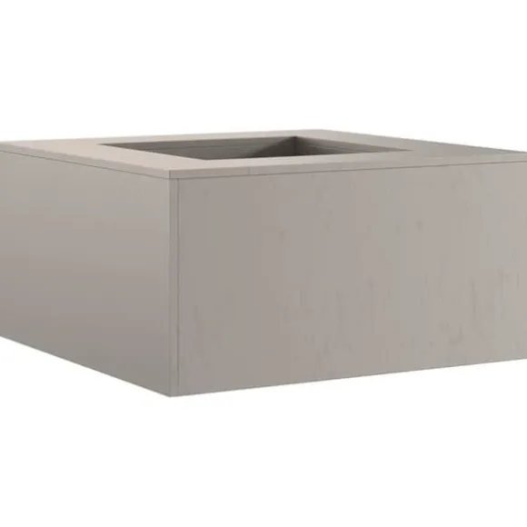 Moderne bålsted i stål - Rektangulært udendørs ildsted | Størrelse: 80x80x40 cm | Farve: Brun