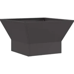 Moderne bålsted i stål 60x60x35 cm - Udendørs ildsted | Farve: Sort
