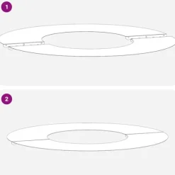 Moderne dekorativ trækrukke 5 pcs - Flade træ ringe | Størrelse: Ø30/60 cm | Farve: Sølv