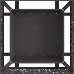Moderne firkantet bålsted i koldvalset stål | Størrelse: 80x80x30 cm | Farve: Sort