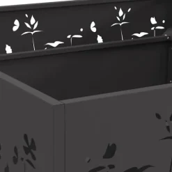 Moderne firkantet bålsted i koldvalset stål | Størrelse: 80x80x30 cm | Farve: Sort