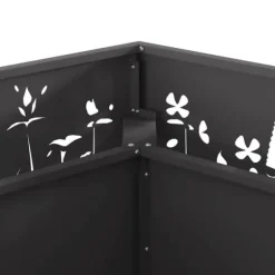 Moderne firkantet bålsted i koldvalset stål | Størrelse: 80x80x30 cm | Farve: Sort