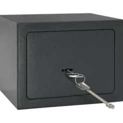 Moderne metal sikkerhedsboks med lås - Indendørs opbevaring | Størrelse: 17x23x17 cm | Farve: Grå