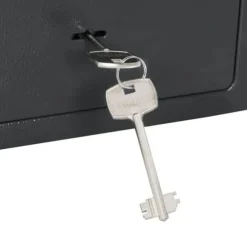 Moderne metal sikkerhedsboks med lås - Indendørs opbevaring | Størrelse: 17x23x17 cm | Farve: Grå