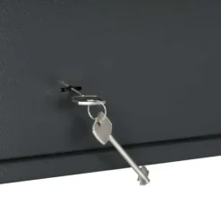 Moderne metal sikkerhedsboks med lås - Sikkerhed til kontoret | Størrelse: 20x31x20 cm | Farve: Grå