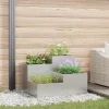 Moderne metalhavekrukke i galvaniseret stål - Rektangulær | Størrelse: 100x100x60 cm | Farve: Sølv