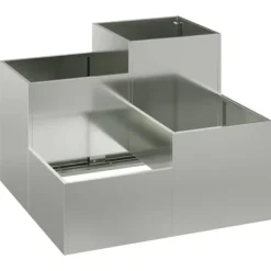 Moderne metalhavekrukke i galvaniseret stål - Rektangulær | Størrelse: 100x100x60 cm | Farve: Sølv