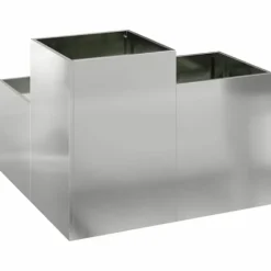 Moderne metalhavekrukke i galvaniseret stål - Rektangulær | Størrelse: 100x100x60 cm | Farve: Sølv