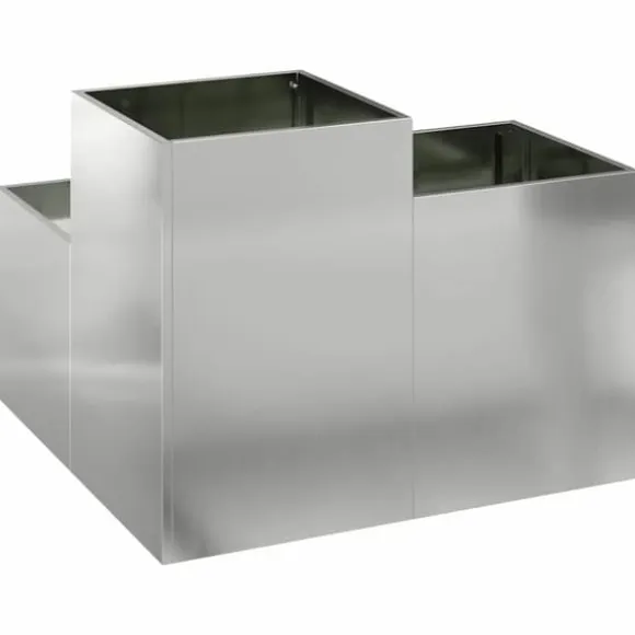 Moderne metalhavekrukke i galvaniseret stål - Rektangulær | Størrelse: 100x100x60 cm | Farve: Sølv