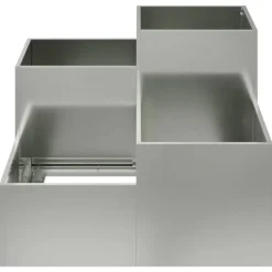 Moderne metalhavekrukke i galvaniseret stål - Rektangulær | Størrelse: 100x100x60 cm | Farve: Sølv