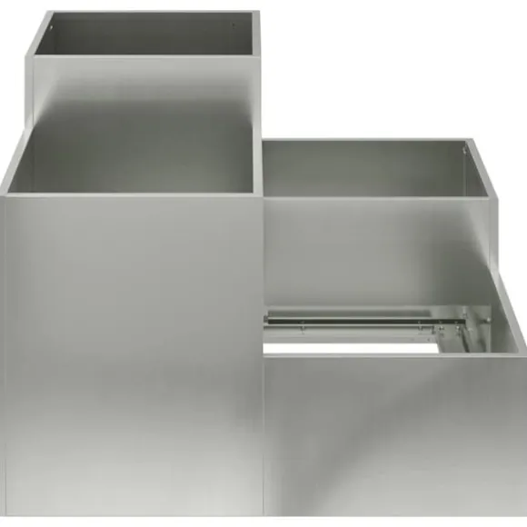 Moderne metalhavekrukke i galvaniseret stål - Rektangulær | Størrelse: 100x100x60 cm | Farve: Sølv