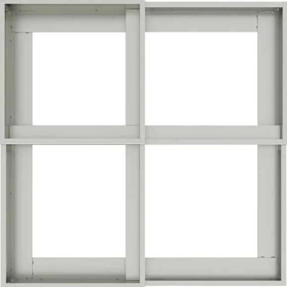 Moderne metalhavekrukke i galvaniseret stål - Rektangulær | Størrelse: 100x100x60 cm | Farve: Sølv