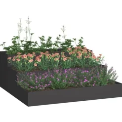 Moderne metalhavekrukke i stål - Designet til udendørs brug | Størrelse: 90x90x35 cm | Farve: Sort