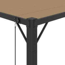Moderne pavillon med lameltag 3x3 m - Robust aluminiumsramme | Farve: Gråbrun