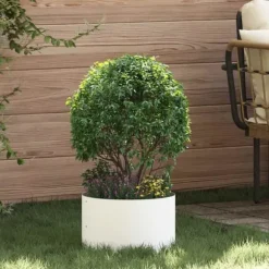 Moderne plante stativ i stål - 5 stk | Farve: Hvid | Størrelse: 30x30x20 cm