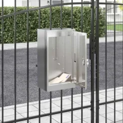 Moderne postkasse i rustfrit stål - Rektangulær | Farve: Sort | Størrelse: 30x23x55 cm