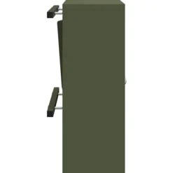 Moderne postkasse i stål - Rektangulær olivengrøn | Størrelse: 30x23x55 cm