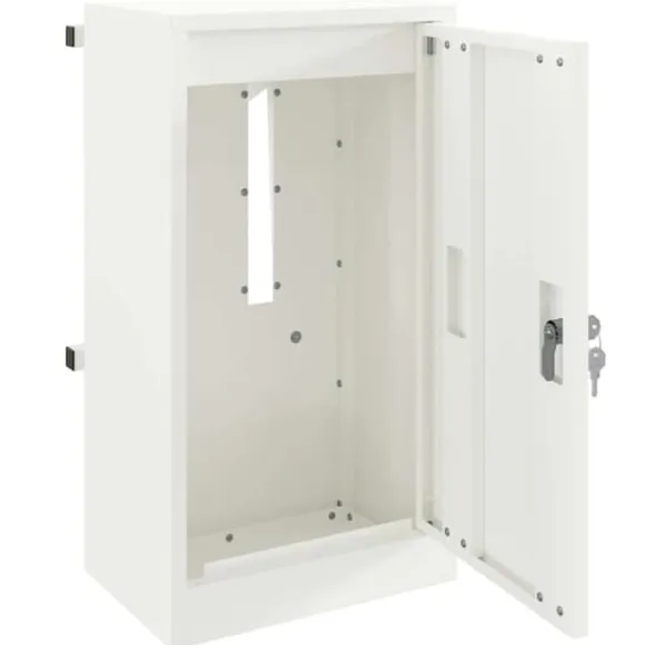 Moderne postkasse i stål - Rektangulær design | Farve: Hvid | Størrelse: 30x23x55 cm
