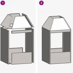 Moderne rektangulært bålsted i stål - Udendørs pejs | Størrelse: 50x50x100 cm | Farve: Brun